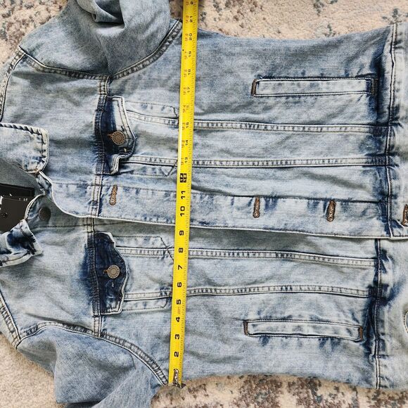 Xray Jean Jacket Men's XL Light Wash Distressed Button Down Denim Coat NWT - Picture 14 of 14